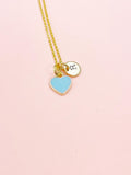 Heart Necklace, Sky Blue, Sweet Necklace Gifts, Personalized Birthday Gift, N4330