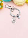 Silver Money Dollar Sign Charm Keychain, Money Dollar Symbol Charms,N4621K