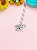 Silver Runing Horse Charm Necklace, N5452