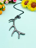 Black Deer Elk Antler Necklace Gift, Personalized Gift, N5134