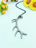 Black Deer Elk Antler Necklace Gift, Personalized Gift, N5134