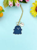 Gold Cute Black Ghost Necklace, Personalized Gifts, N3695-A