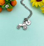 Tractor Charm Silver Necklace, N768