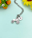 Tractor Charm Silver Necklace, N768