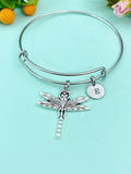 Dragonfly Charm Bracelet • Gold or Silver Insect Pendant • Nature Jewelry, N56