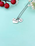 silver Princess Heart Charm Necklace, N827