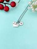 silver Princess Heart Charm Necklace, N827