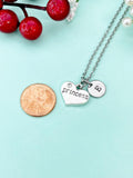 silver Princess Heart Charm Necklace, N827