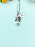 Silver French Horn Charm Necklace, Music Instrument Charm, Matching Band Gifts, Personalized Gift, N1378