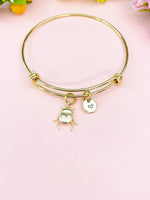 Scarab Bug Insect Charm Personized Gold Or Silver Bracelet, N4944