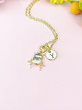 Scarab Bug Insect Charm Personized Gold or Silver Necklace, N4944N