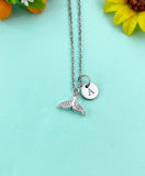 Whale Tail Charm Necklace, Fish Tail, N6634