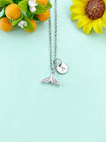 Whale Tail Charm Necklace, Fish Tail, N6634