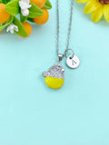Hatching Chick Charm Necklace, Yellow Baby Chick in the Shell, N6635Y