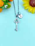 Key Charm Necklace, Skeleton Key Charm, N6643C