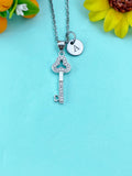 Key Charm Necklace, Skeleton Key Charm, N6643C