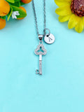 Key Charm Necklace, Skeleton Key Charm, N6643C