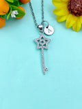 Key Star Charm Necklace, Skeleton Key Jewelry, N6643S