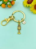Nutcracker Soldier Christmas Ballet Gold Charm Keychain, Personalized Gifts, N676G
