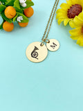 French Horn Charm Necklace, Silver or Gold Stainless Steel Musician Necklace, D497