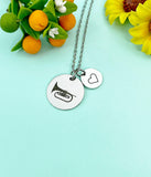 Mellophone Charm Necklace, Silver or Gold Stainless Steel Musician Band Charm Necklace, D496