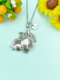 Silver Pomegranate Charm Necklace, N778