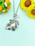 Silver Pomegranate Charm Necklace, N778