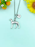 Silver Greyhound Dog Charm Necklace, N1585