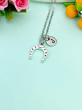Silver Horseshoe Charm Necklace, Stainless Steel Necklace, Personalized Jewelry, N2271