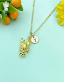 Gold Lobster Charm Necklace, N6647