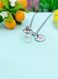 Silver Coffee Cup Charm Necklace, N6648