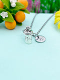 Silver Coffee Cup Charm Necklace, N6648