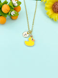 Gold Yellow Duckling Duck Charm Necklace, N6649