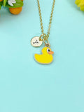 Gold Yellow Duckling Duck Charm Necklace, N6649
