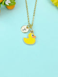 Gold Yellow Duckling Duck Charm Necklace, N6649