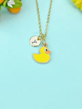 Gold Yellow Duckling Duck Charm Necklace, N6649