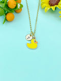Gold Yellow Duckling Duck Charm Necklace, N6649