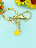 Gold Yellow Duckling Duck Charm Keychain, N6649K