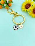 Gold Soccer Ball Charm Keychain, N6651K
