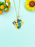 Gold Smile Happy Face Comedy Tragedy Drama Mask Charm Necklace, School Music Theater Arts Gifts, N6652