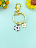 Gold Soccer/Football Ball Charm Keychain, N6653K