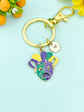 Gold Sad Face Comedy Tragedy Drama Mask Charm Keychain,N6652K