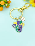 Gold Sad Face Comedy Tragedy Drama Mask Charm Keychain,N6652K