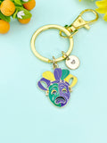 Gold Sad Face Comedy Tragedy Drama Mask Charm Keychain,N6652K