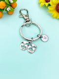 Comedy Tragedy Mask Keychain: Personalized Initial Charm, Theater Gift