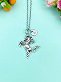Bucking Bronco Horse Charm Silver Necklace, N6656
