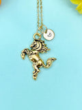 Bucking Bronco Horse Charm Gold Necklace, N6657