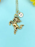 Bucking Bronco Horse Charm Gold Necklace, N6657