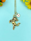 Bucking Bronco Horse Charm Gold Necklace, N6657