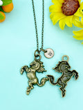 Bucking Bronco Horse Charm Bronze Necklace, N6658